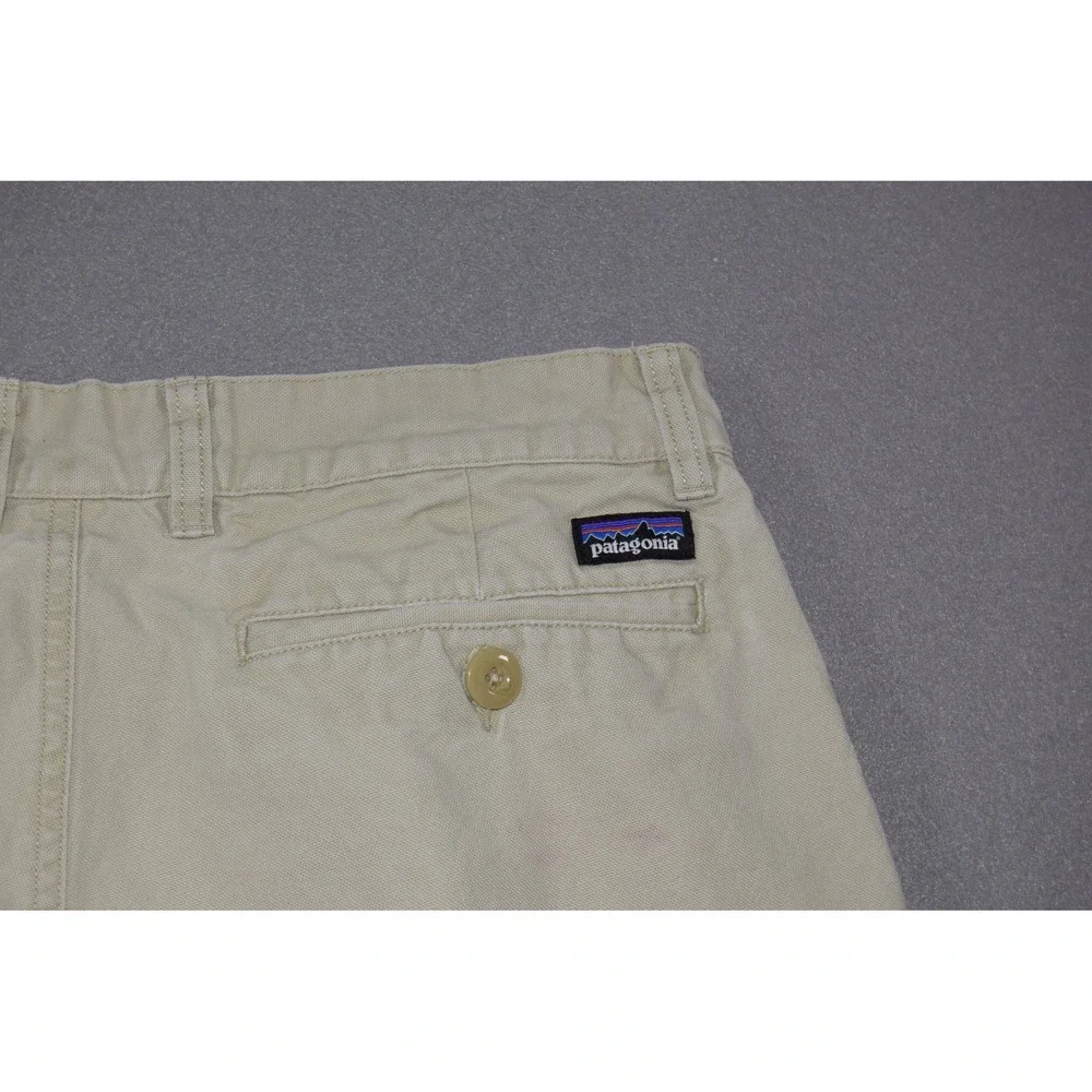 Patagonia Mens 33 Khaki Duck Canvas Workwear Straight Leg Organic Cotton 56831